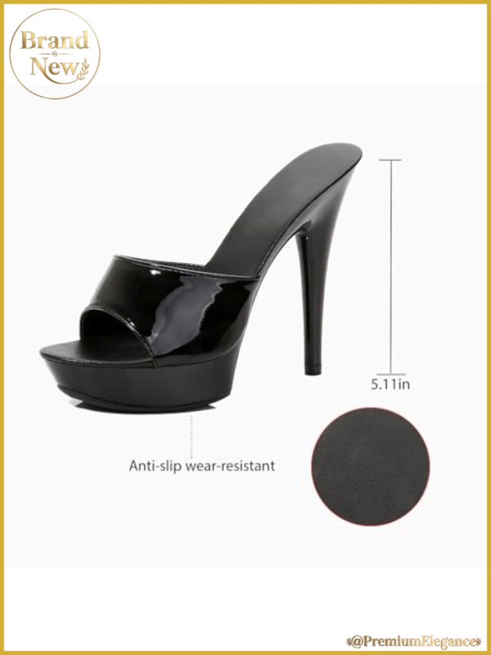Patent Leather Platform Stiletto Heeled Sandals Slip On Party Prom - Picture 5 of 6